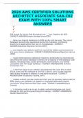 2024 AWS CERTIFIED SOLUTIONS ARCHITECT ASSOCIATE SAA-C02 EXAM WITH 100% SMART ANSWERS