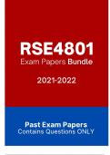 RSE4801 Exam Papers Bundle 2021-2022 -100% TRUSTED Complete, trusted solutions and explanations - DISTICTION GARANTEED