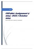 CSP4801 Assignment 5 2024 - DUE 7 October 2024