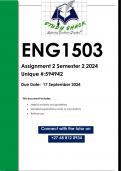 ENG1503 Assignment 2 (QUALITY ANSWERS) Semester 2 2024