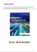 Test Bank - for Burns and Grove's The Practice of Nursing Research: Appraisal, Synthesis, and Generation of Evidence 9th Edition by Jennifer R. Gray, All Chapters | Complete Guide A+