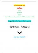 Official summer 2024 AQA GCSE BUSINESS 8132/1 Paper 1 Influences of operations and HRM on business activity Merged Question Paper + Mark Scheme