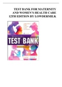 TEST BANK FOR MATERNITY AND WOMEN’S HEALTH CARE 12TH EDITION BY LOWDERMILK