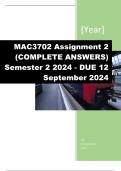 MAC3702 Assignment 2 ( ANSWERS) Semester 2 2024 - DUE 12 September 2024