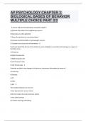 AP Psychology Chapter 3: Biological Bases of Behavior Multiple Choice Part 2/2