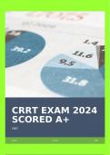 CRRT EXAM 2024 SCORED A+