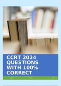 CCRT 2024 QUESTIONS WITH 100% CORRECT ANSWERS!!