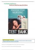 Test Bank for Maternal Child Nursing, 6th Edition (McKinney, 2022), Chapter 1-55 | All Chapters