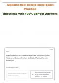 Alabama Real Estate State Exam Practice  Questions with 100% Correct Answers 