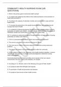 COMMUNITY HEALTH NURSING EXAM (145 QUESTIONS)