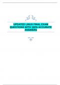  UPDATED LINUX FINAL EXAM QUESTIONS WITH 100% ACCURATE ANSWERS