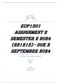 EUP1501 Assignment 2 S...2 2024 (221215) - DUE 2 September 2024