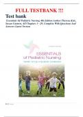 Test bank  Essentials Of Pediatric Nursing 4th Edition Author:Theresa Kyle, Susan Carmen, All Chapters 1 - 29, Complete With Questions And Answers Latest Version