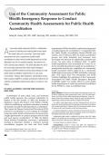 Use of the Community Assessment for Public  Health Emergency Response to Conduct  Community Health Assessments for Public Health  Accreditation