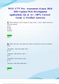 WGU C777 Pre- Assessment (Latest 2024/ 2025 Update) Web Development Applications |Qs & As | 100% Correct| Grade A (Verified Answers)