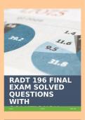 RADT 196 FINAL EXAM SOLVED QUESTIONS WITH SOLUTIONS!!