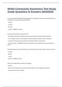 HOSA Community Awareness Test Study Guide Questions & Answers 2024/2025