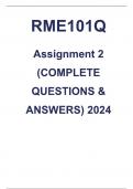 RME101Q Assignment 2 2024.