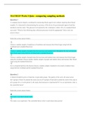 MATH 225N Week 2 Quiz / MATH225 Week 2 Quiz : Comparing Sampling Methods(New-2021):Chamberlain College of Nursing  (ANSWERS VERIFIED) 