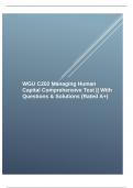 WGU C202 Managing Human Capital Comprehensive Test || With Questions & Solutions (Rated A+)