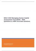 WGU C202 Managing Human Capital Assessment Test (2024) – With Questions & 100% Accurate Solutions