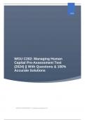 WGU C202: Managing Human Capital Pre-Assessment Test (2024) || With Questions & 100% Accurate Solutions