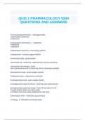 QUIZ 1 PHARMACOLOGY 5334 QUESTIONS AND ANSWERS