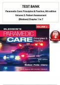 TEST BANK For Paramedic Care: Principles & Practice, 6th edition Volume 2 by Bledsoe, ISBN: 9780136914778, All 7 Chapters Covered, Verified Latest Edition