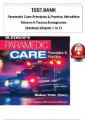 TEST BANK For Paramedic Care: Principles & Practice, 6th edition Volume 4 by Bledsoe, ISBN: 9780136895299, All 11 Chapters Covered, Verified Latest Edition