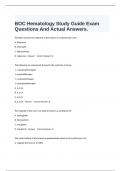  BOC Hematology Study Guide Exam Questions And Actual Answers.