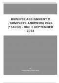 BSW3702 Assignment 2 (COMPLETE ANSWERS) 2024 - DUE 5 September 2024 100% TRUSTED workings, explanations and solutions.