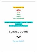 Official summer 2024 AQA GCSE FRENCH 8658/SH Paper 2 Speaking Higher Merged Candidate’s material + Teacher’s Booklet + Mark Scheme (including Guidance for Role-plays