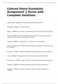 Colored Stone Essentials Assignment 1 Terms with Complete Solutions