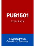 PUB1501 - EXAM PACK Revision PACK Questions. Answers.