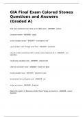 GIA Final Exam Colored Stones Questions and Answers (Graded A)