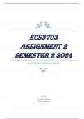 ECS3703 Assignment 2 (COMPLETE QUESTIONS & ANSWERS) Semester 2 2024