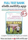 Test Bank : Essentials of Pediatric Nursing 4th Edition by Kyle Carman test bank - FULL CHAPTER | A+ ULTIMATE GUIDE2024