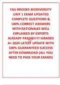 FAU BROOKS BIODIVERSITY UNIT 1 EXAM UPDATED COMPLETE QUESTIONS &  100% CORRECT ANSWERS  WITH RATIONALES WELL EXPLAINED BY EXPERTS ALREADY PASSED!!!!! GRADED A+ 2024 LATEST UPDATE WITH 100% GUARANTEED SUCCESS AFTER DOWNLOAD (ALL YOU NEED TO PASS YOUR EXAMS