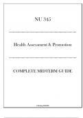 (HU) NU 345 Health Assessment & Promotion - Complete Midterm Guide 20242025.