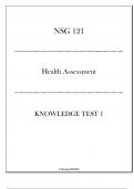 (HU) NSG 121 Health Assessment - Knowledge Test 1 Guide 20242025.