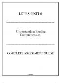 LETRS Unit 6 (Understanding Reading Comprehension) Complete Assessment Guide 2024