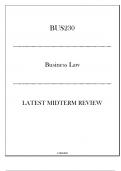 (Excelsior) BUS230 Business Law - Latest Midterm Review 20242025.