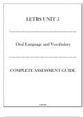 LETRS Unit 5 (Oral Language and Vocabulary) Complete Assessment Guide 2024