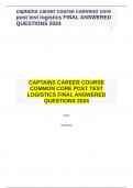 captains career course common core post test logistics FINAL ANSWERED QUESTIONS 2024