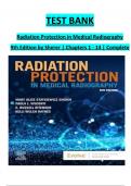 TEST BANK For Radiation Protection in Medical Radiography, 9th Edition by Sherer, Verified Chapters 1 - 14, Complete Newest Version