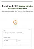 Geriatrics (GERI) Chapter 14 Nclex Nutrition and Hydration  Questions with 100% Correct Answers