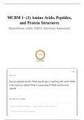 MCBM 1- (3) Amino Acids, Peptides, and Protein Structures Questions with 100% Correct Answers