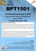 BPT1501 Assignment 4 (COMPLETE ANSWERS) Semester 2 2024