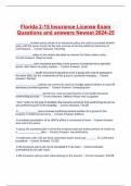 Florida 2-15 Insurance License Exam Questions and answers Newest 2024-25