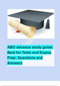 ABO advance study guide: Best for Tests and Exams Prep: Questions and Answers 100% Correct!!